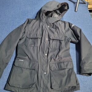 River Edge by Zeroxposur Black Hooded Utility Jacket Four Pocket Size M